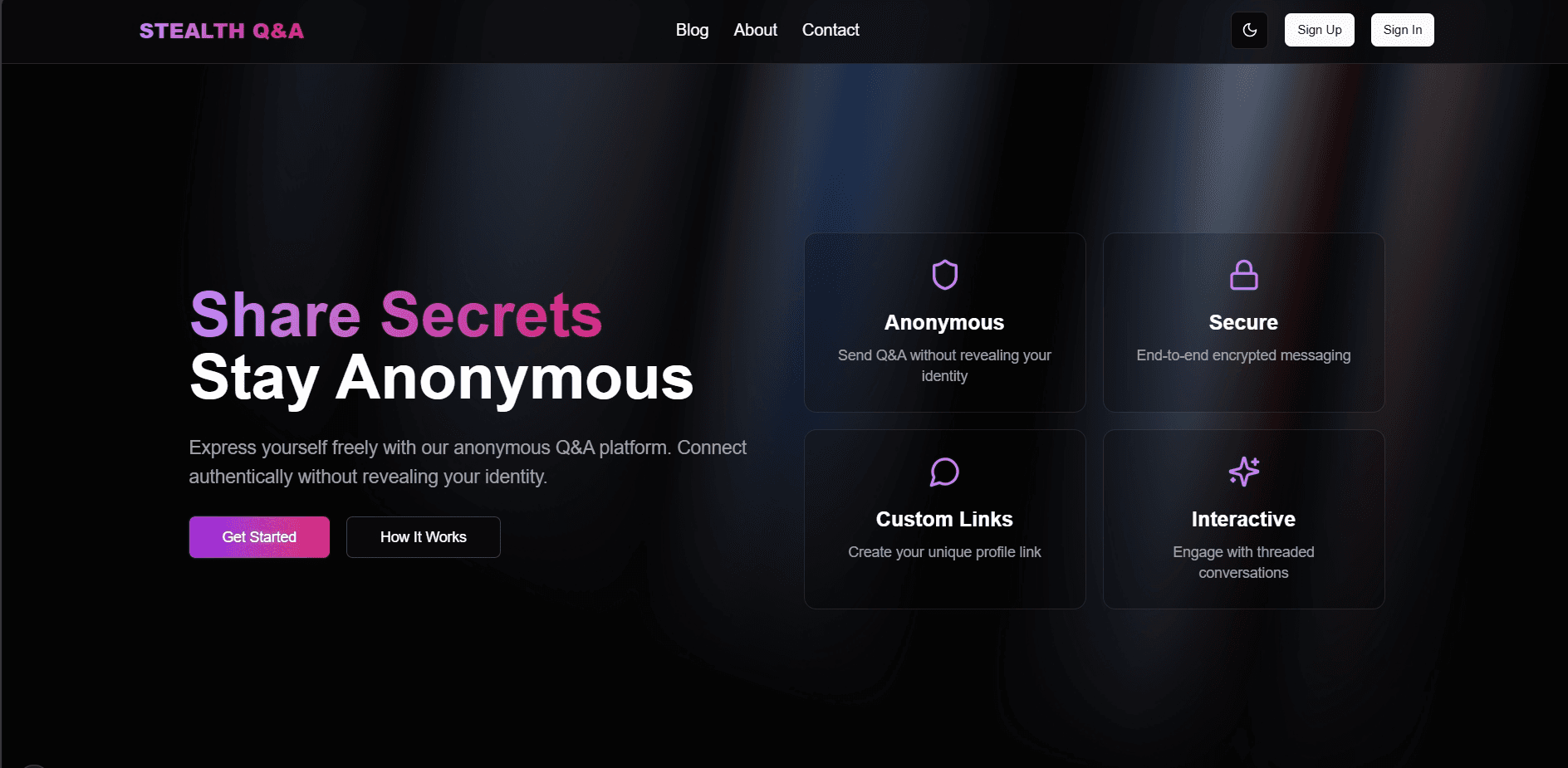 Stealth Q&A project screenshot